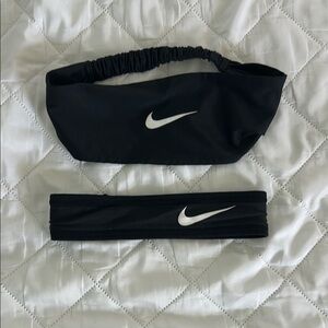 Nike Black Headbands with Swoosh